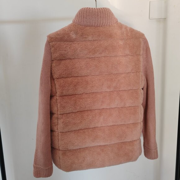 moncler A very beautiful and warm coat down-paneled faux fur and wool cardigan - Picture 4 of 12